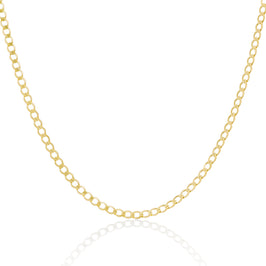 9ct Gold 3mm Curb Chain Bracelets & Necklaces - 6 to 30 Inches