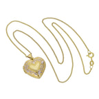 9ct Gold 4 Photo Heart Family Locket w White Gold Design on Chain 16 - 20 Inches