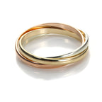 9ct Mixed Gold 2mm Russian Wedding Ring