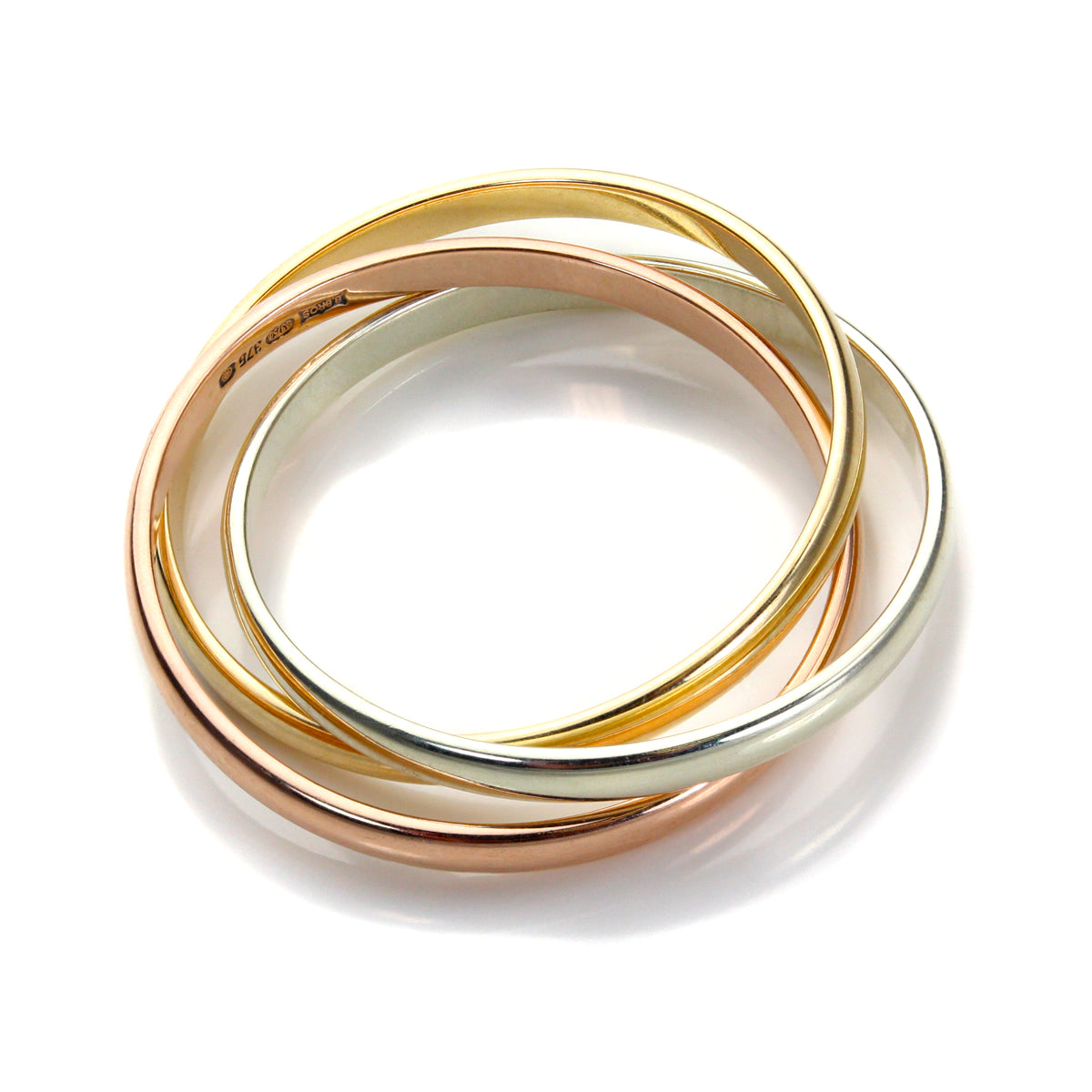 9ct Mixed Gold 2mm Russian Wedding Ring