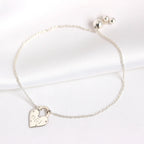 Personalised Sterling Silver Initials Heart Padlock Bracelet