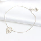 Personalised Sterling Silver Initials Heart Padlock Bracelet