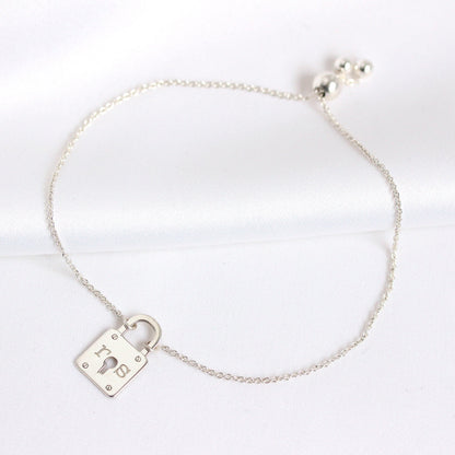 Personalised Sterling Silver Initials Padlock Bracelet
