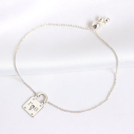 Personalised Sterling Silver Initials Padlock Bracelet