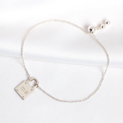 Personalised Sterling Silver Initials Padlock Bracelet
