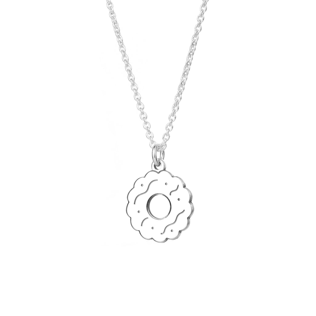 Personalised Sterling Silver Biscuit Necklace