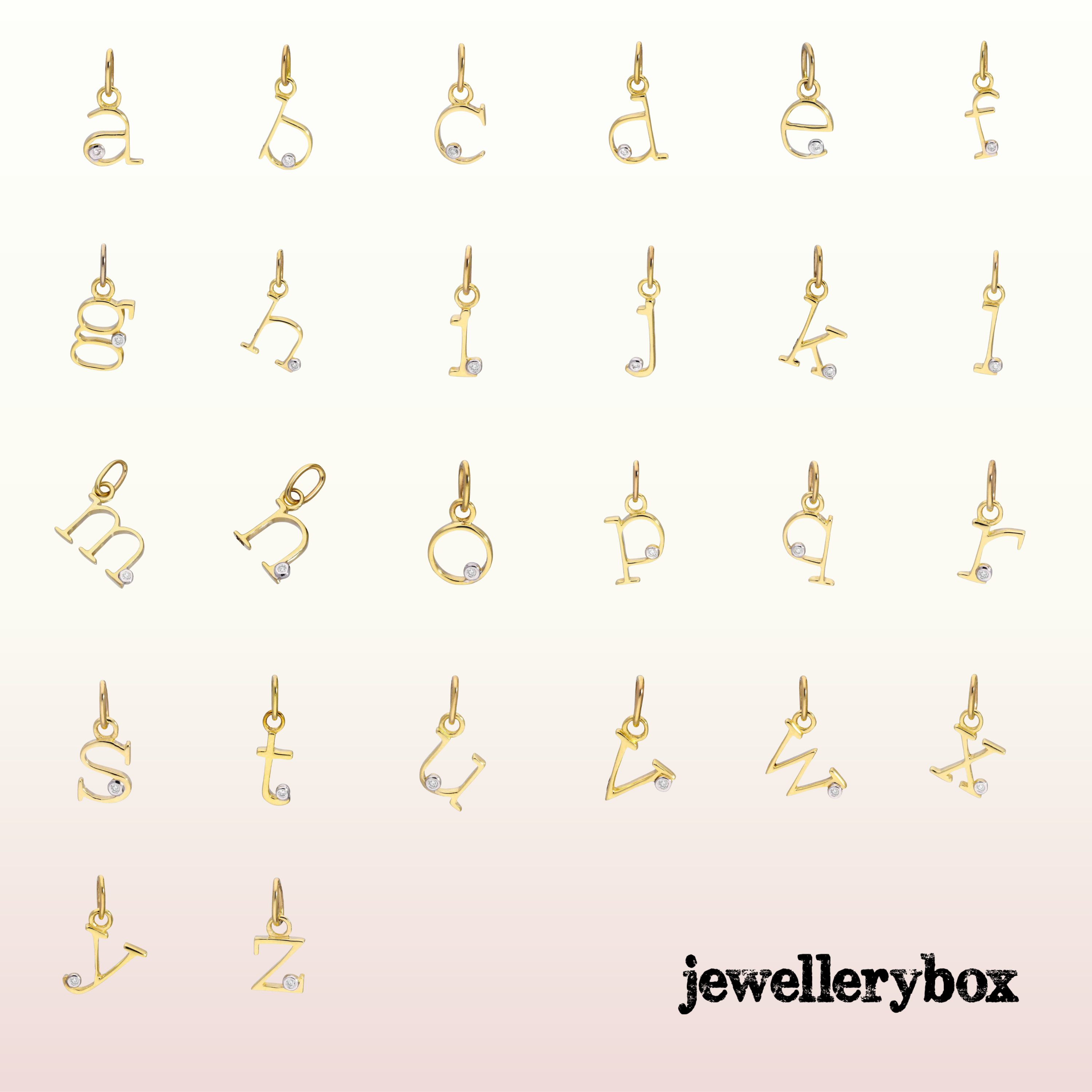 9ct Gold Diamond Initial Necklace