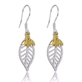 Abella Bee Earrings in Sterling Silver & Plated Gold