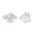 Sterling Silver Horse Head Stud Earrings