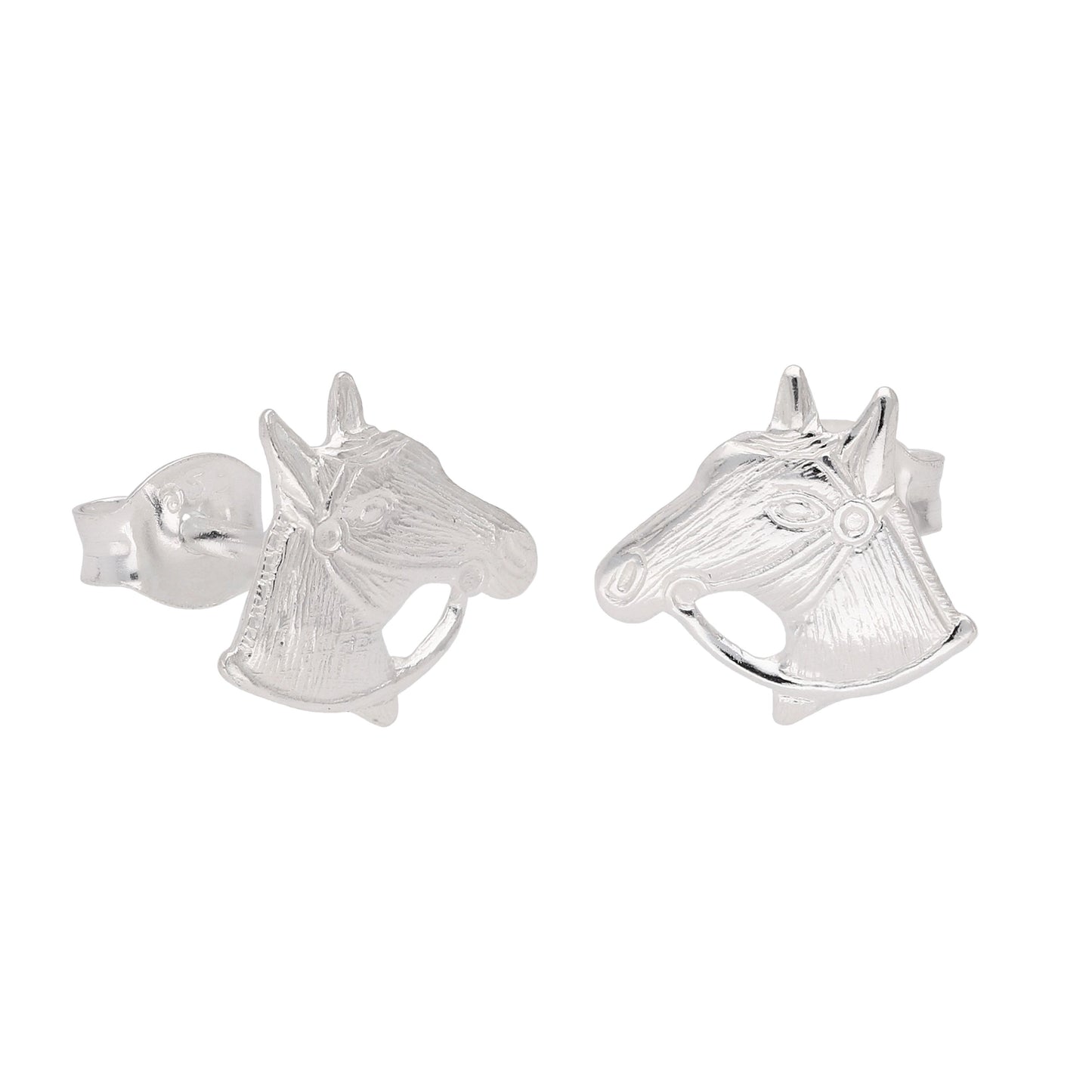 Sterling Silver Horse Head Stud Earrings