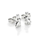 Sterling Silver Sitting Bunny Rabbit Stud Earrings