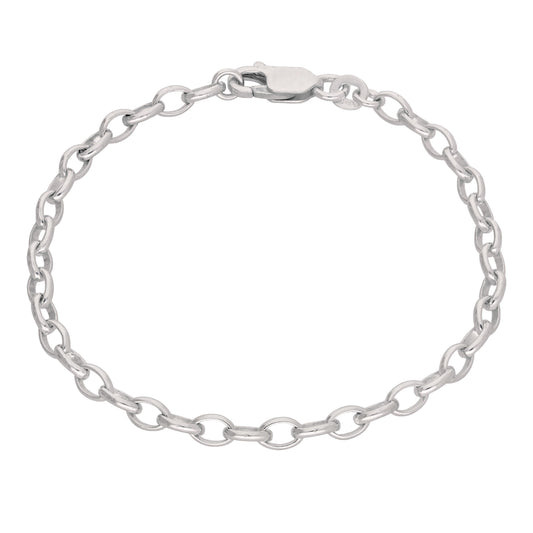 Sterling Silver Belcher Chain Charm Bracelet