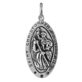 Sterling Silver St Christopher Medal Charm