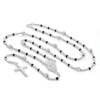 Sterling Silver Rosary Bead Necklace