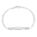 Sterling Silver Figaro Identity Plate Bracelet