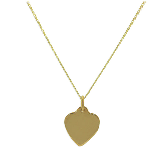 9ct Yellow Gold Personalised Heart Necklace - 16 - 18 Inches