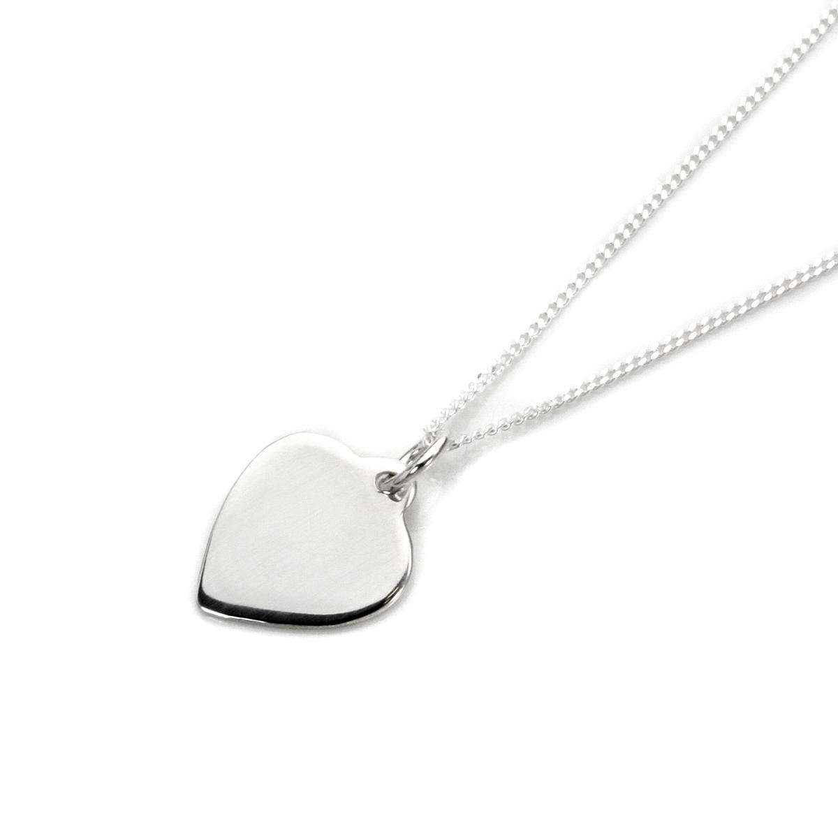 Sterling Silver Personalised Heart Necklace - 14 - 32 Inches