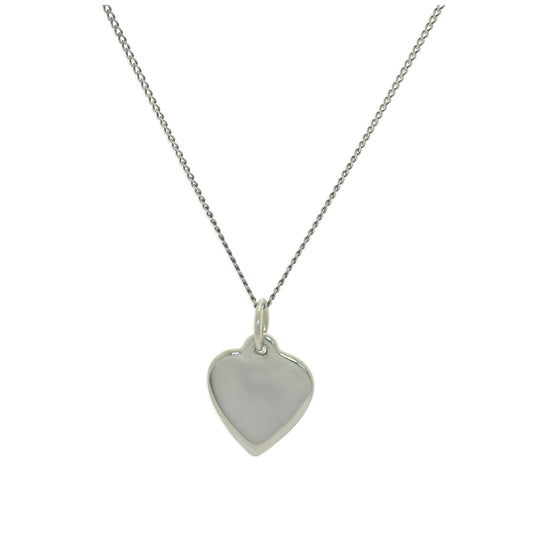 9ct White Gold Personalised Heart Necklace - 16 - 18 Inches