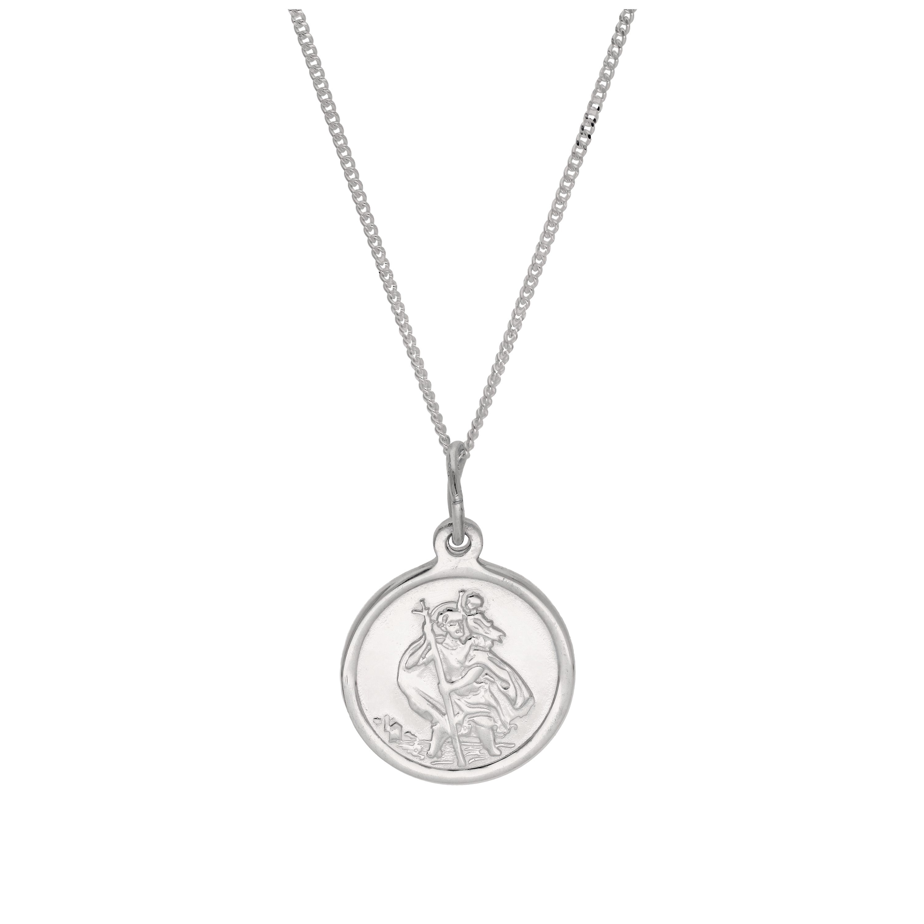 Personalised Sterling Silver St Christopher Necklace