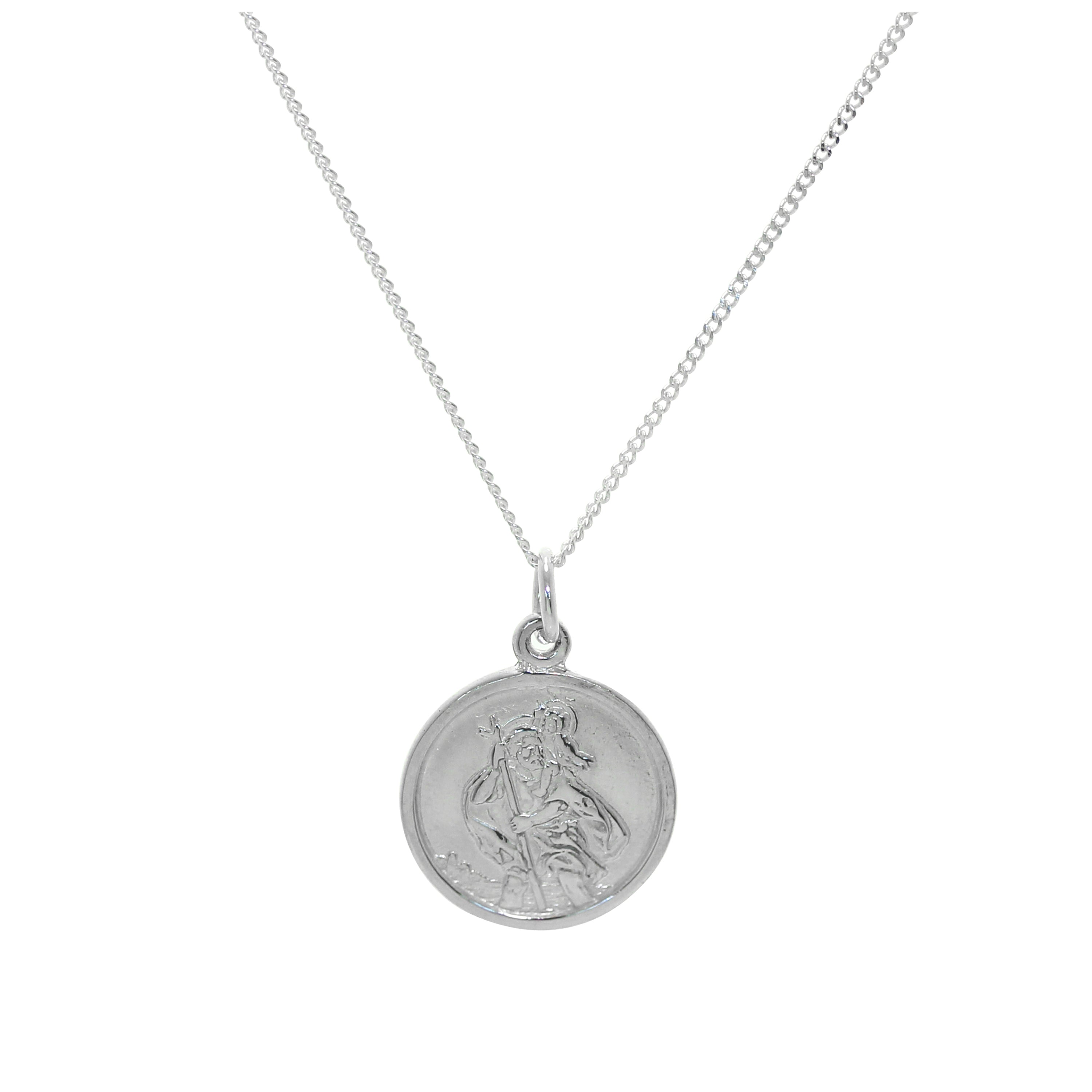 Personalised Sterling Silver St Christopher Necklace