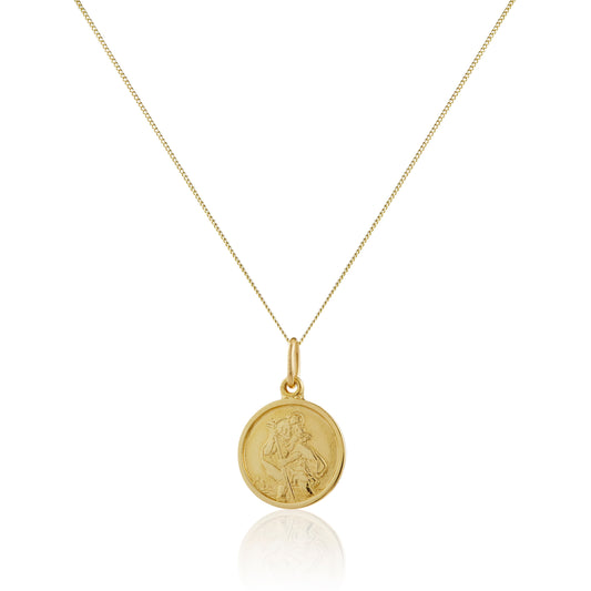 Personalised 9ct Gold St Christopher Necklace
