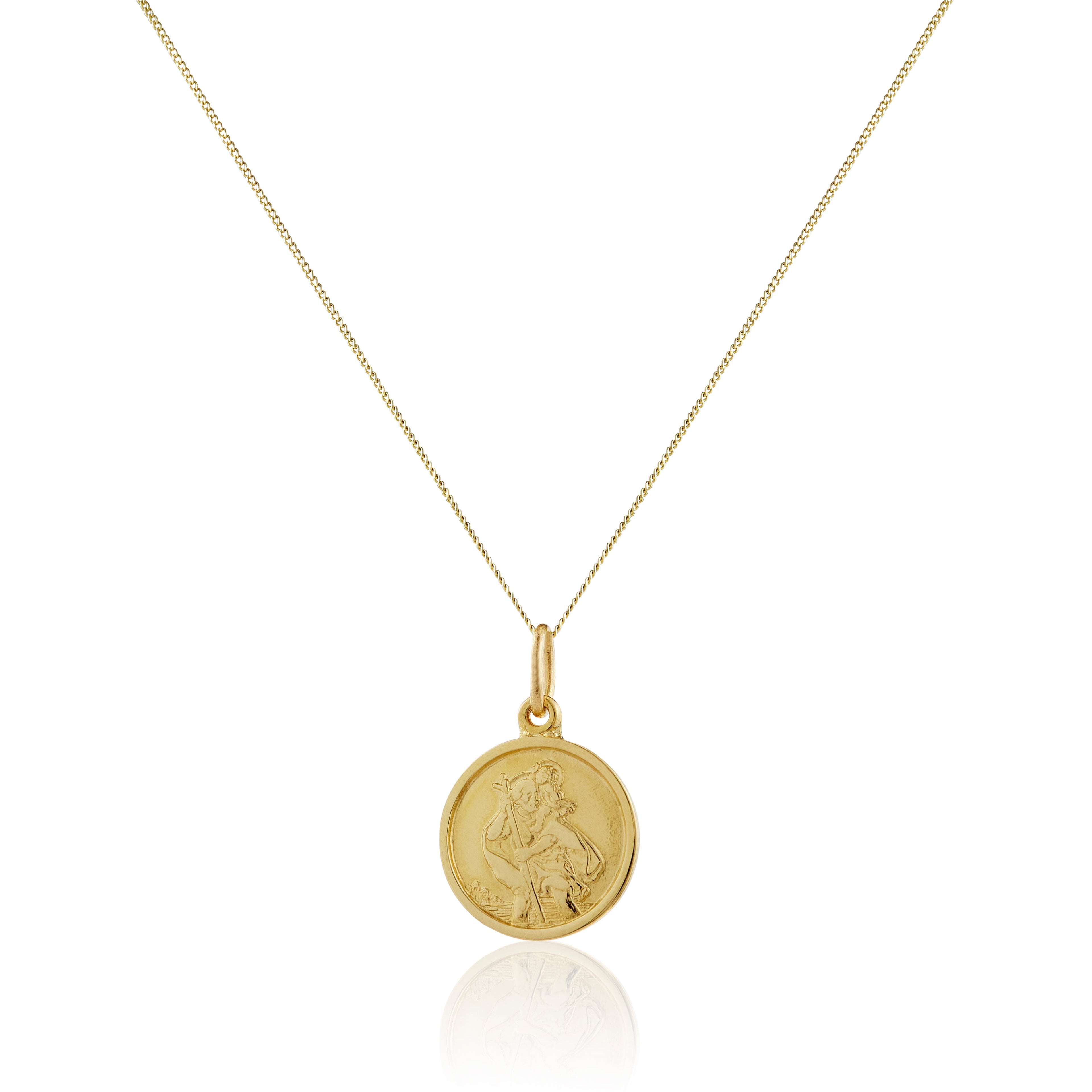 Personalised 9ct Gold St Christopher Necklace