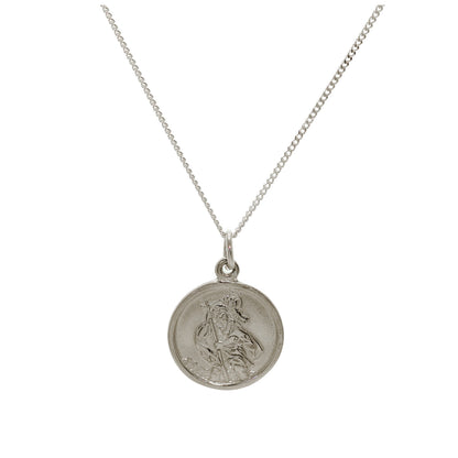 Personalised 9ct White Gold St Christopher Necklace