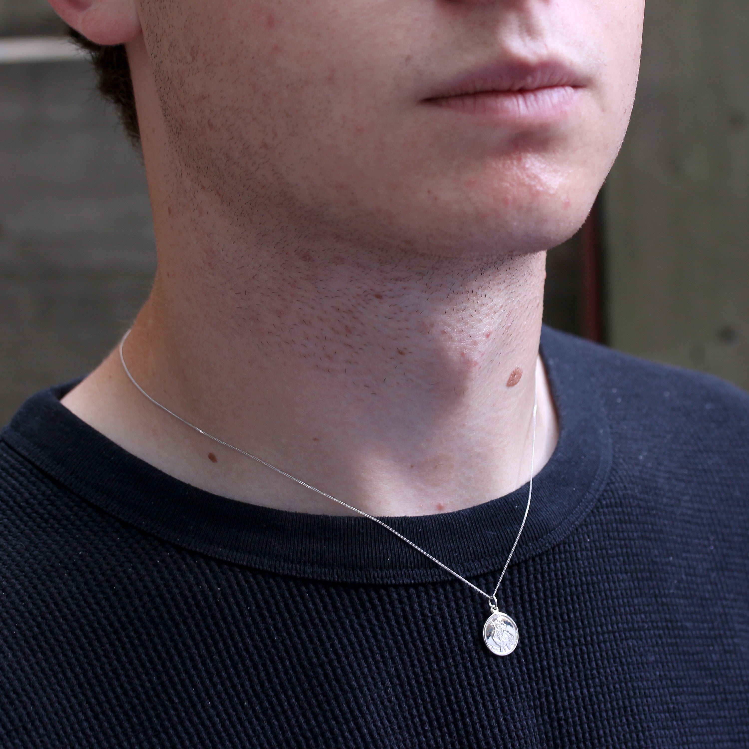 Personalised 9ct White Gold St Christopher Necklace