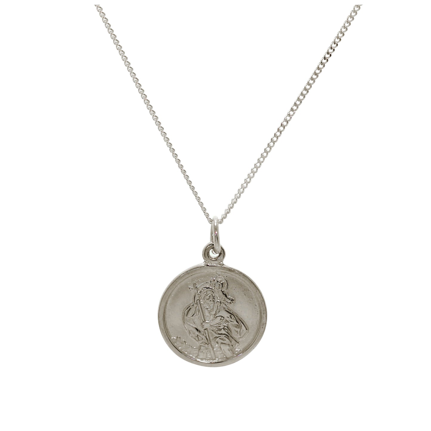 Personalised 9ct White Gold St Christopher Necklace