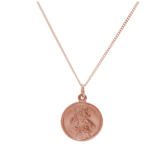 Personalised 9ct Rose Gold St Christopher Necklace