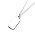 Sterling Silver Engravable Rectangular Pendant - 14 - 32 Inches