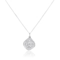 Sterling Silver Medium Reversible Square Saint Christopher Pendant - 14 - 32 Inches