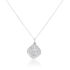 Sterling Silver Medium Reversible Square Saint Christopher Pendant - 14 - 32 Inches