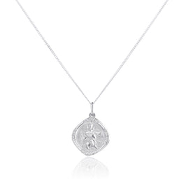 Sterling Silver Medium Reversible Square Saint Christopher Pendant - 14 - 32 Inches