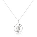 Sterling Silver Open Saint Christopher Pendant - 14 - 32 Inches