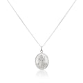 Sterling Silver Oval Saint Christopher Pendant - 16 - 24 Inches