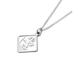 Sterling Silver Small Square Saint Christopher Pendant