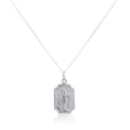 Sterling Silver Small Saint Christopher Plaque Pendant - 14 - 32 Inches