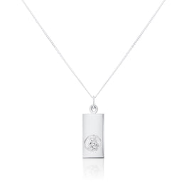 Sterling Silver Modern Saint Christopher Pendant - 14 - 32 Inches