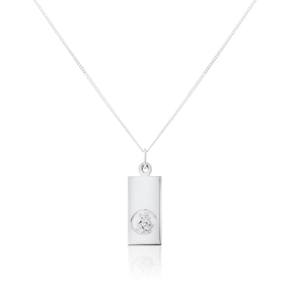 Sterling Silver Modern Saint Christopher Pendant - 14 - 32 Inches