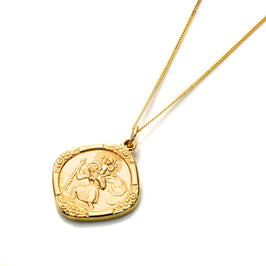 9ct Gold Medium Reversible Saint Christopher Pendant - 16 - 18 Inches
