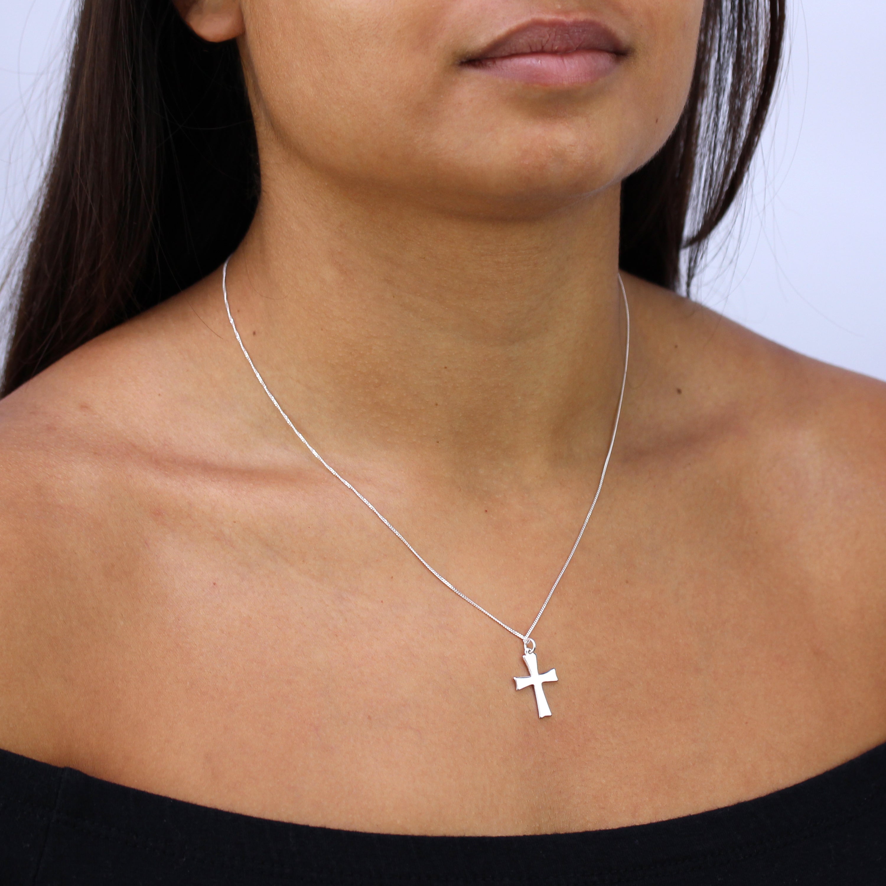Sterling Silver Cross Necklace - 14 - 32 Inches