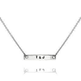 Personalised Sterling Silver Bar Necklace