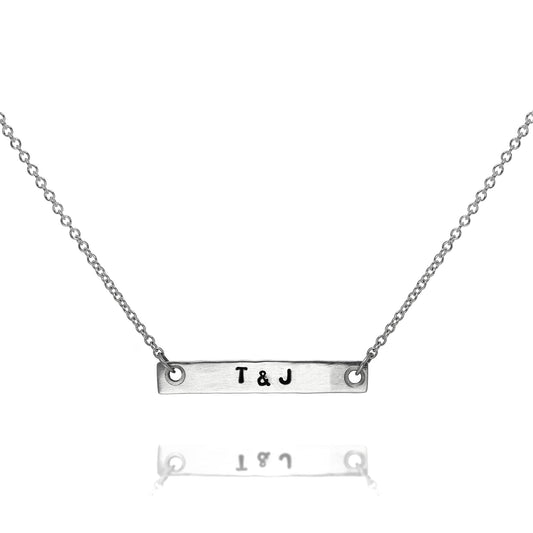 Personalised Sterling Silver Bar Necklace