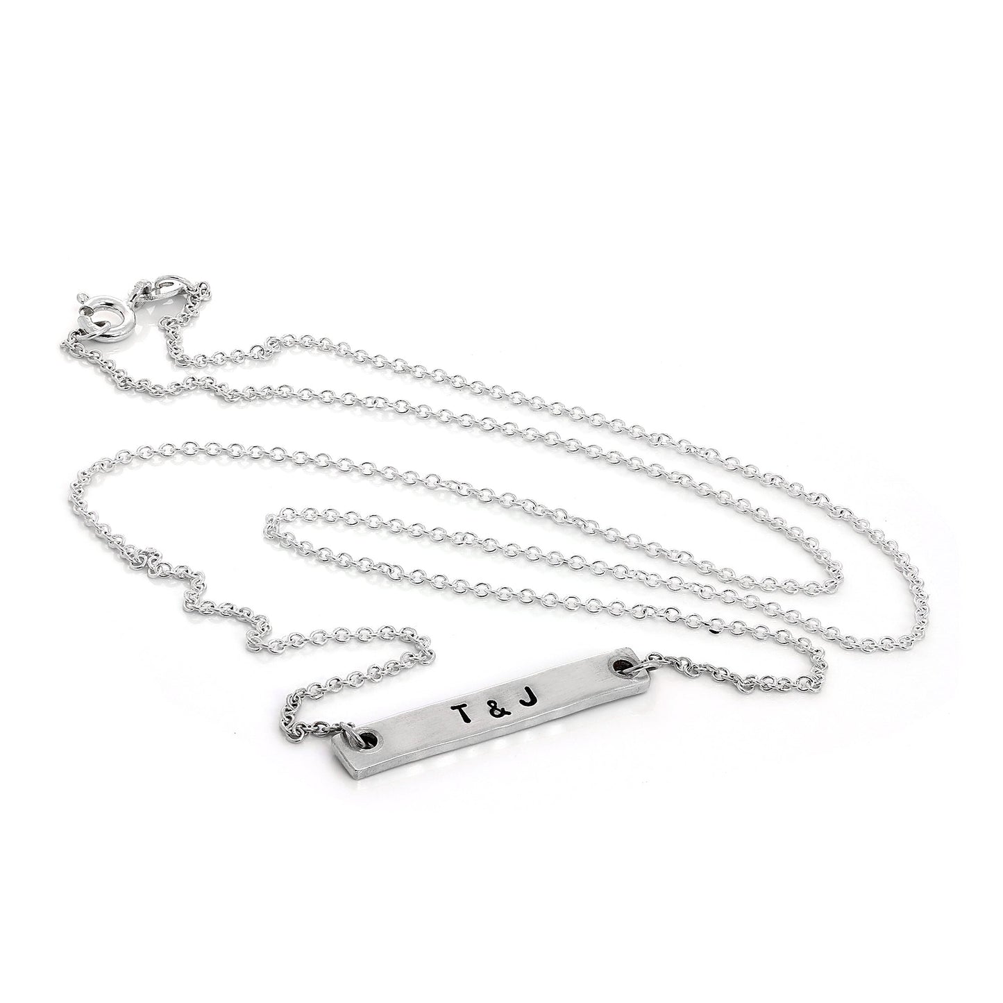Personalised Sterling Silver Bar Necklace
