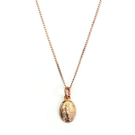 9ct Rose Gold Miraculous Medal Necklace