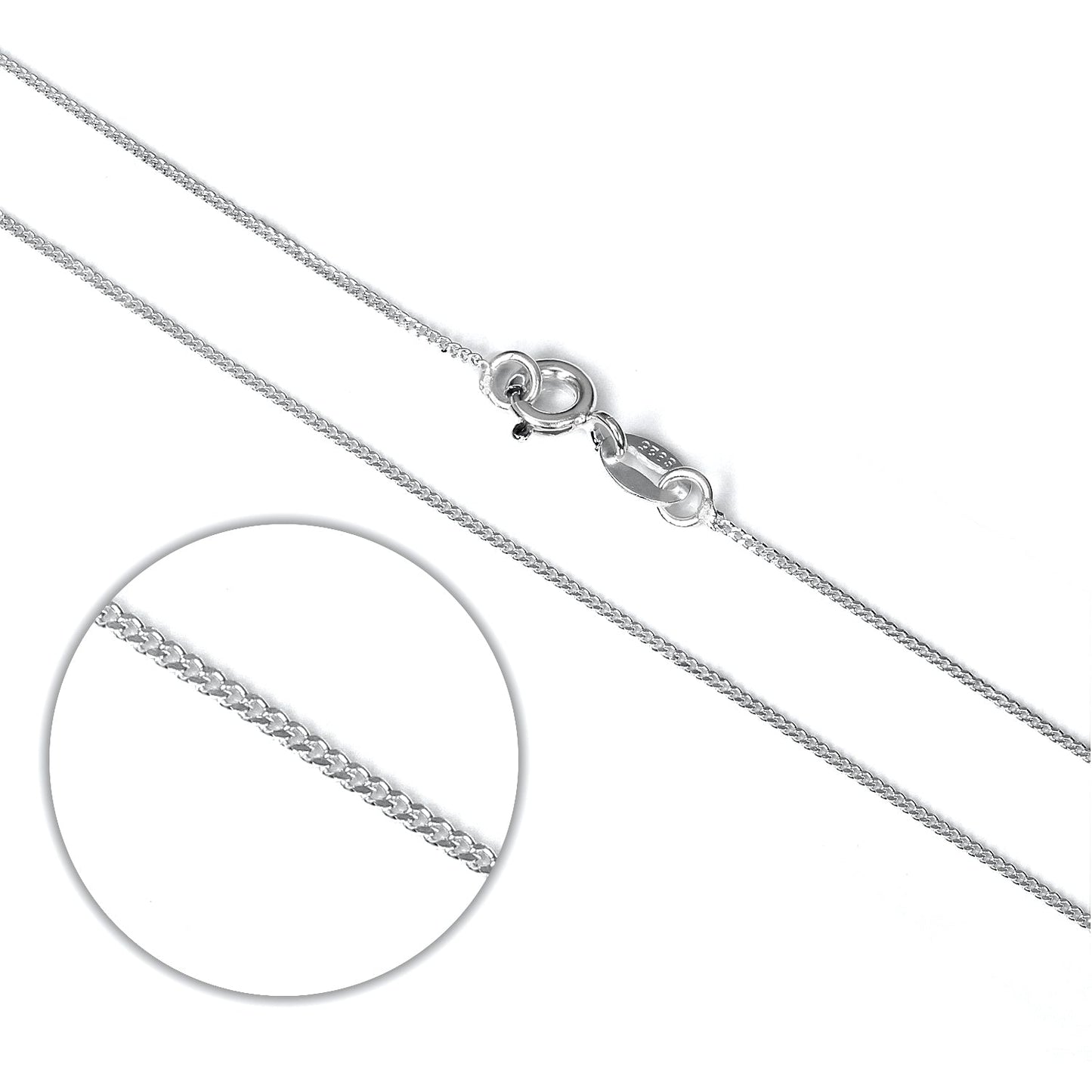 Sterling Silver Diamond Cut Curb Chain