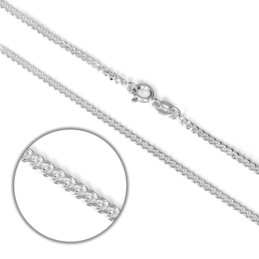 Sterling Silver Diamond Cut Curb Chain