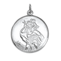 Sterling Silver St Christopher Pendant - Polished or Matt