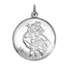 Sterling Silver St Christopher Pendant - Polished or Matt